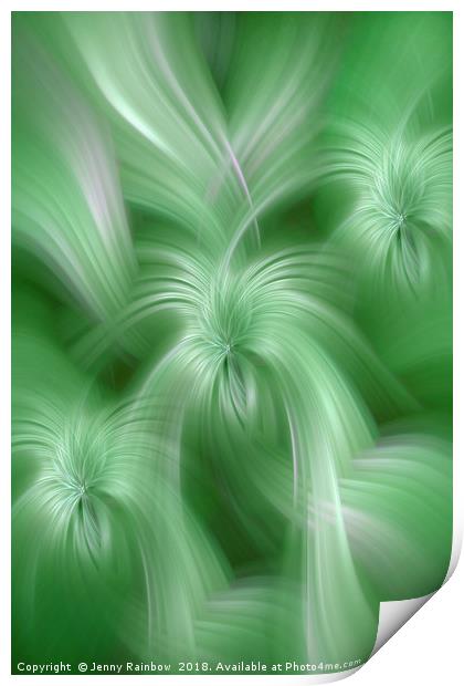 Mint Green colored abstract. Concept Healing Nature Print by Jenny Rainbow