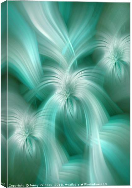 Gentle Green Blue abstract. Concept Turquoise Flows Canvas Print by Jenny Rainbow
