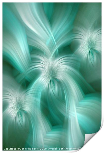 Gentle Green Blue abstract. Concept Turquoise Flows Print by Jenny Rainbow