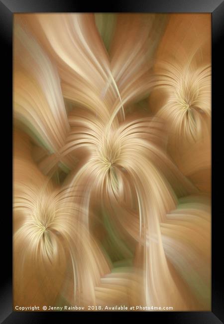 Golden creamy abstract. Concept Golden Flows. Spiritual Money Framed Print by Jenny Rainbow