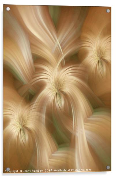 Golden creamy abstract. Concept Golden Flows. Spiritual Money Acrylic by Jenny Rainbow
