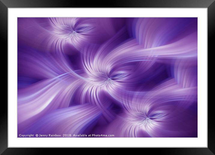 Purple Violet Abstract. Concept Spiritual Flows Framed Mounted Print by Jenny Rainbow