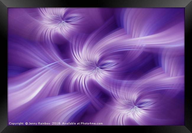 Purple Violet Abstract. Concept Spiritual Flows Framed Print by Jenny Rainbow