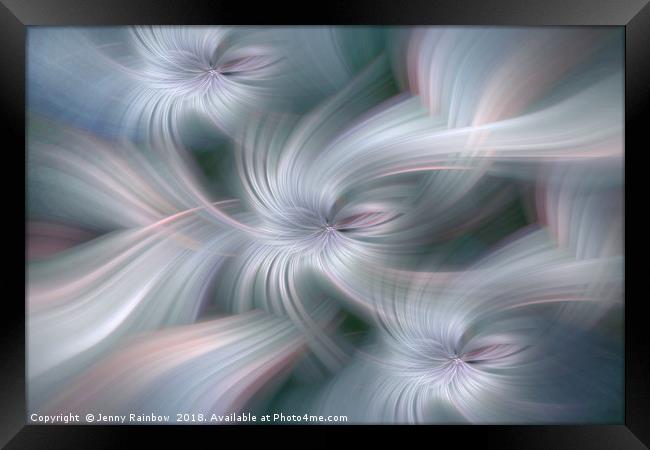 Silver pink multicolored abstract. Concept Silver sounds Framed Print by Jenny Rainbow