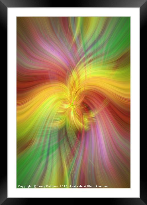 Rainbow colored abstract. Concept Alliance of sun and earth Framed Mounted Print by Jenny Rainbow
