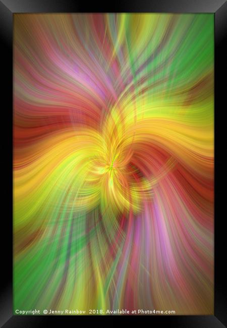 Rainbow colored abstract. Concept Alliance of sun and earth Framed Print by Jenny Rainbow