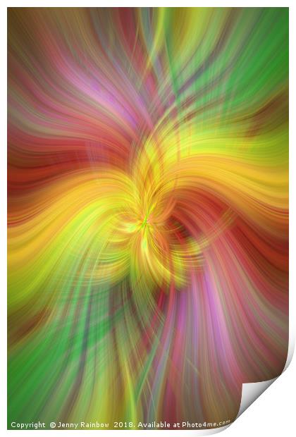 Rainbow colored abstract. Concept Alliance of sun and earth Print by Jenny Rainbow