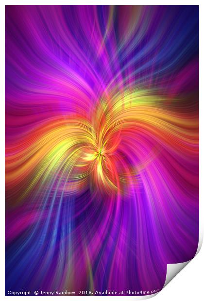 Purple violet yellow colored abstract. Concept Bird of Paradise Print by Jenny Rainbow