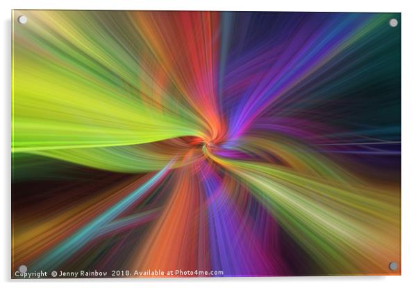 Rainbow multicilored abstract. Concept The Threads of Destiny Acrylic by Jenny Rainbow