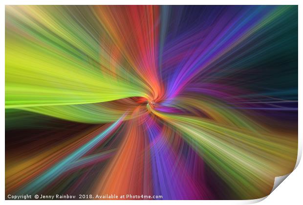 Rainbow multicilored abstract. Concept The Threads of Destiny Print by Jenny Rainbow