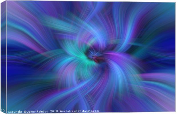 Blue Purple Green abstract. Concept  Oneness with the Universe Canvas Print by Jenny Rainbow