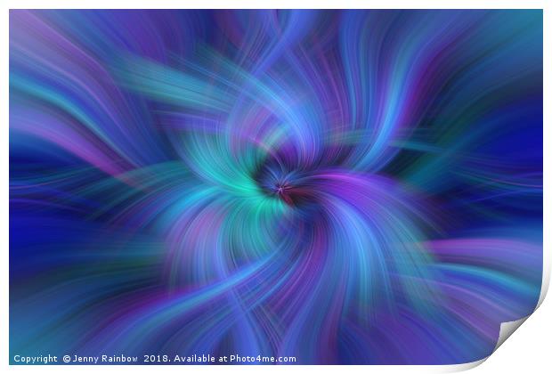 Blue Purple Green abstract. Concept  Oneness with the Universe Print by Jenny Rainbow