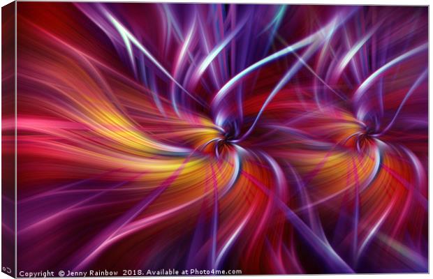 Dynamic crimson purple orange abstract. Concept Two Souls Canvas Print by Jenny Rainbow