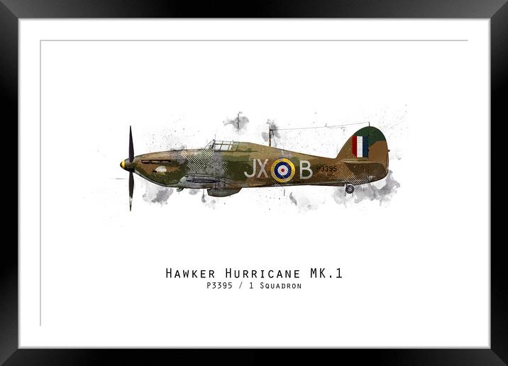 Hurricane Sketch - P3395 Framed Mounted Print by J Biggadike