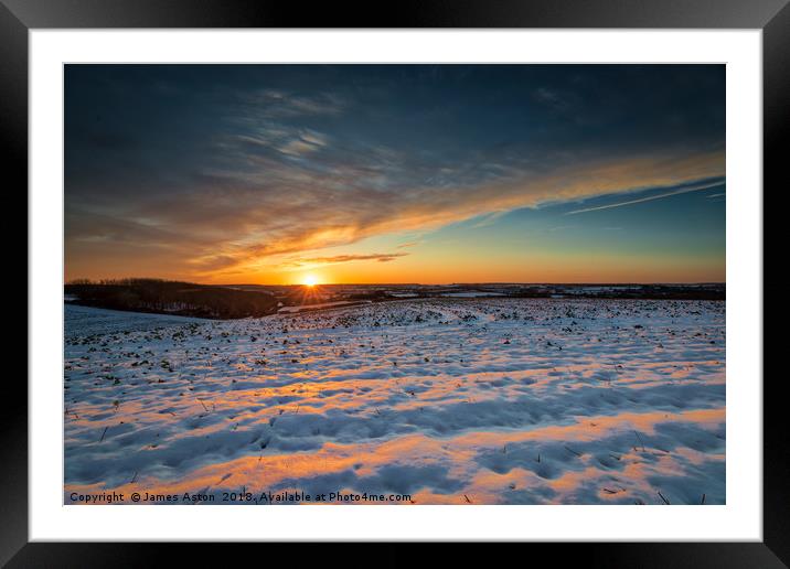 Winter Sunset Framed Mounted Print by James Aston