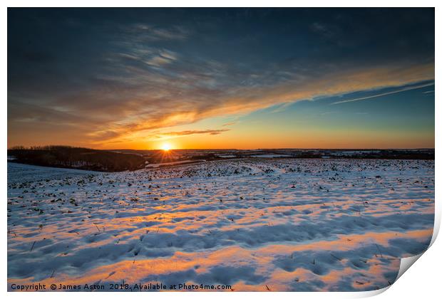 Winter Sunset Print by James Aston