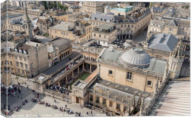 Bath from the Abbey Rooftop Canvas Print by Carolyn Eaton