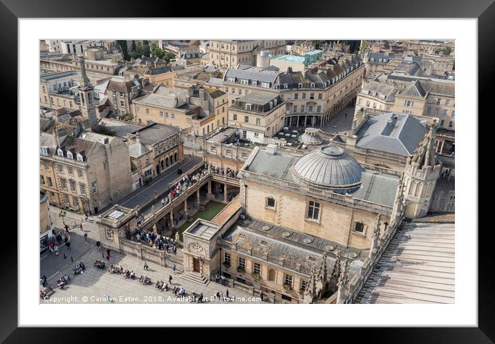 Bath from the Abbey Rooftop Framed Mounted Print by Carolyn Eaton