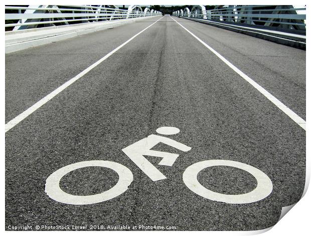 Bicycle lane Print by PhotoStock Israel