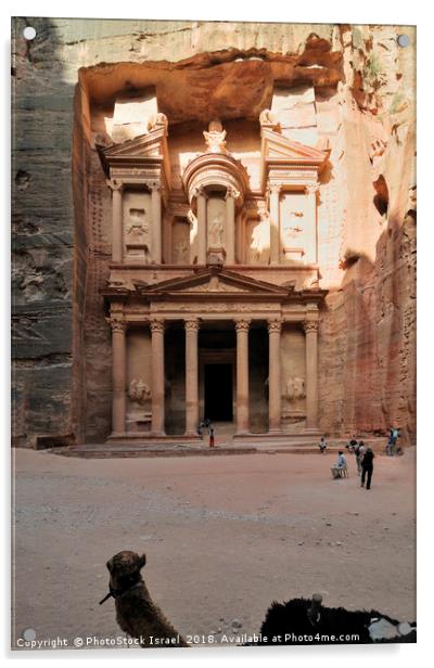 Jordan, Petra the Treasury  Acrylic by PhotoStock Israel