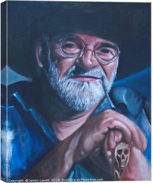 Sir Terry Pratchett Canvas Print by James Lavott