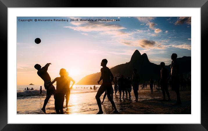 Keepy Uppy on Ipanema Beach, Rio de Janeiro Brazil Framed Mounted Print by Alexandre Rotenberg
