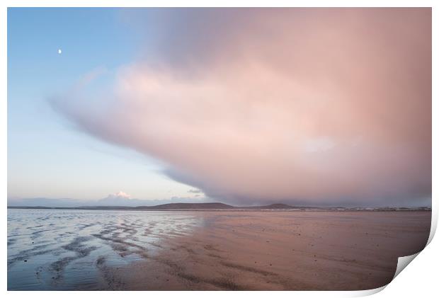 Exotic cloud storm blooms kiss the horizon Print by Ramas King