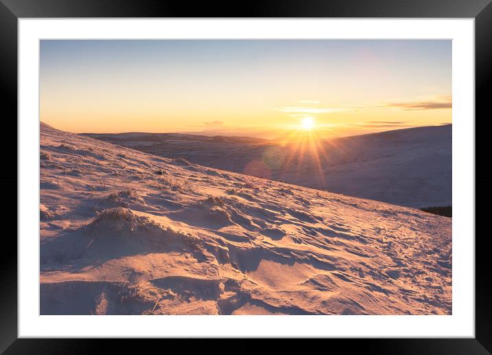 Winter descends over the Beacons Framed Mounted Print by Ramas King