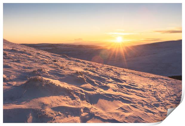 Winter descends over the Beacons Print by Ramas King