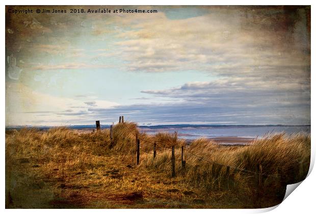 Artistic Druridge Bay from the dunes Print by Jim Jones