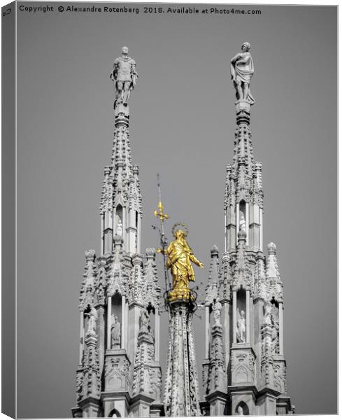 Madonnina statue in Milan, Italy the patron saint  Canvas Print by Alexandre Rotenberg