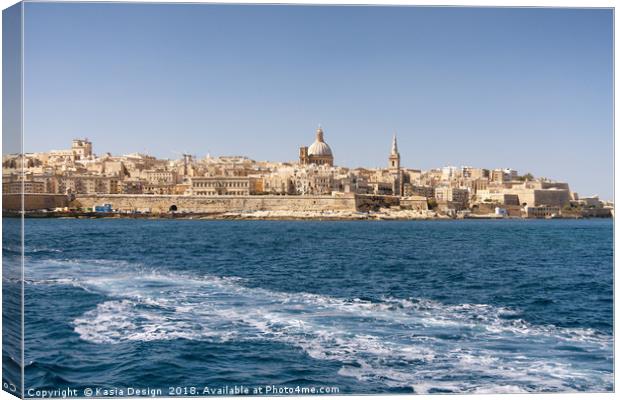 Valletta from Ferry to Sliema, Republic of Malta Canvas Print by Kasia Design