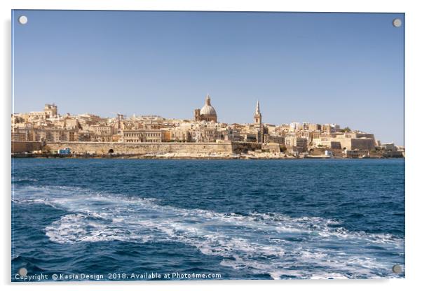Valletta from Ferry to Sliema, Republic of Malta Acrylic by Kasia Design