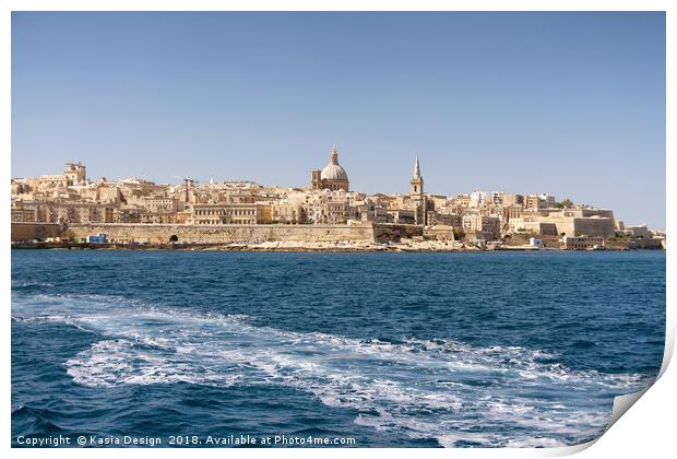 Valletta from Ferry to Sliema, Republic of Malta Print by Kasia Design