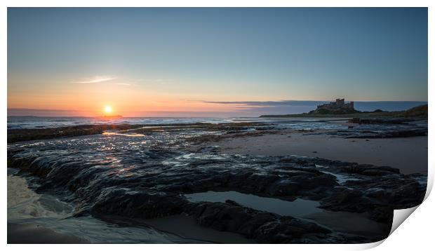 Bamburgh Castle Sunrise Print by Aidan Mincher