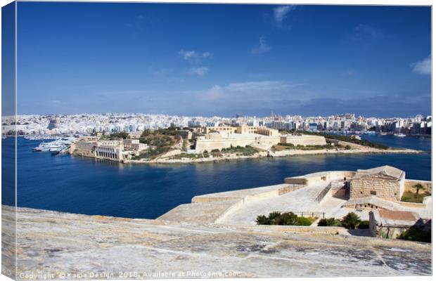 Manoel Island and Sliema, Republic of Malta Canvas Print by Kasia Design