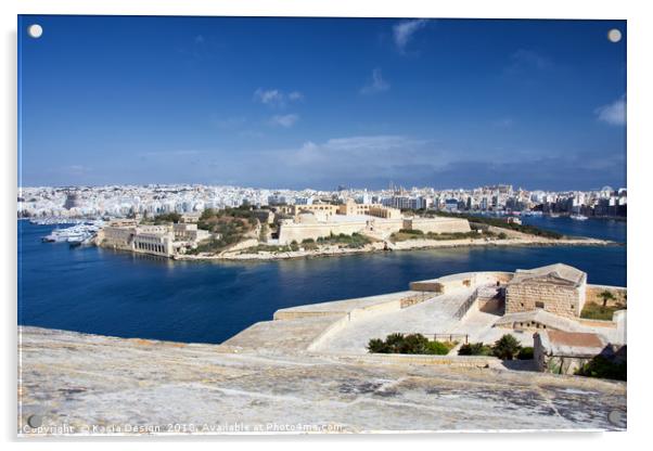 Manoel Island and Sliema, Republic of Malta Acrylic by Kasia Design