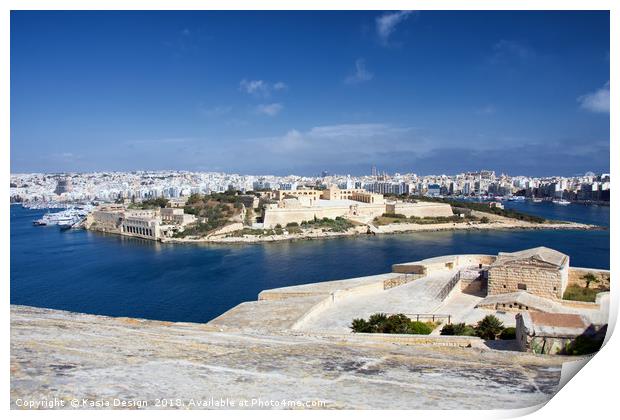 Manoel Island and Sliema, Republic of Malta Print by Kasia Design