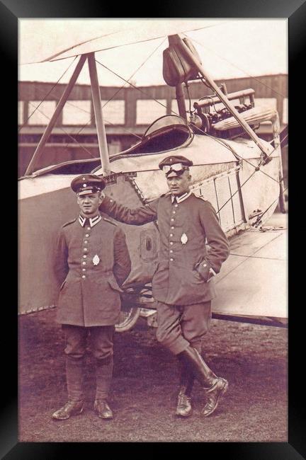 WW1 Bavarian Pilot & his Gunner Framed Print by Chris Langley