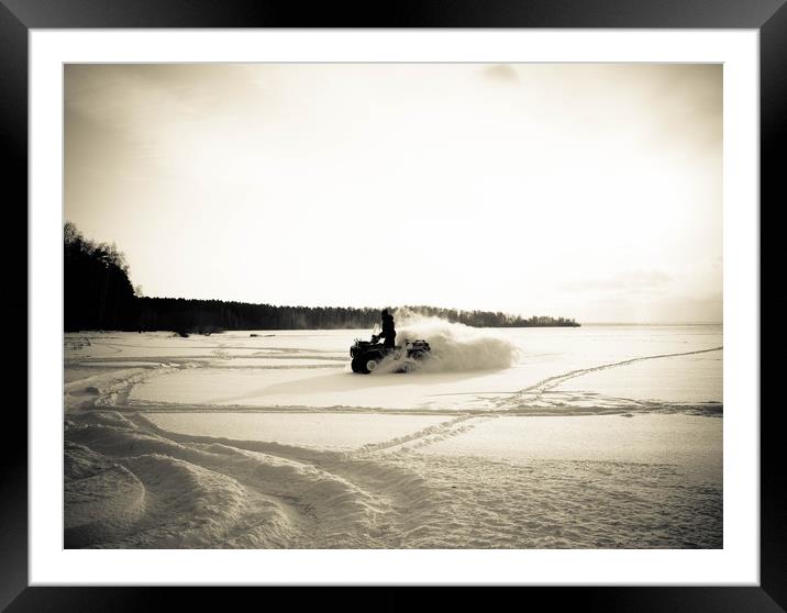 Winter frozen lake  Framed Mounted Print by Larisa Siverina