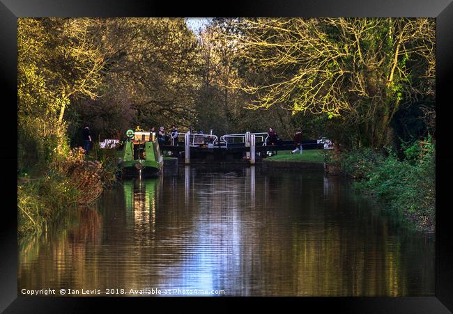 Activity At Heale's Lock Framed Print by Ian Lewis