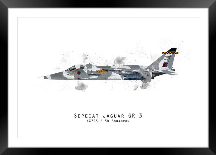 Jaguar Sketch - XX725 Framed Mounted Print by J Biggadike