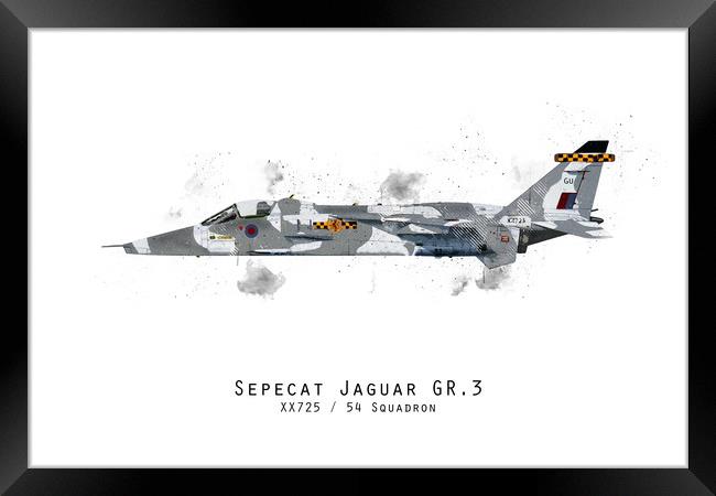 Jaguar Sketch - XX725 Framed Print by J Biggadike