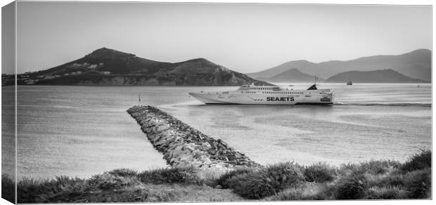 The Seajets ferry at Naxos Port  Canvas Print by Naylor's Photography