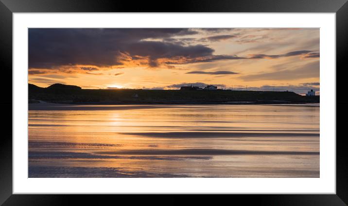 Stunning Sunset at Bamburgh Beach Framed Mounted Print by Naylor's Photography
