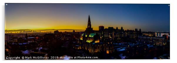 Sunset over Glasgow Cathedral Acrylic by Mark McGillivray