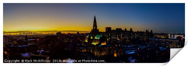 Sunset over Glasgow Cathedral Print by Mark McGillivray