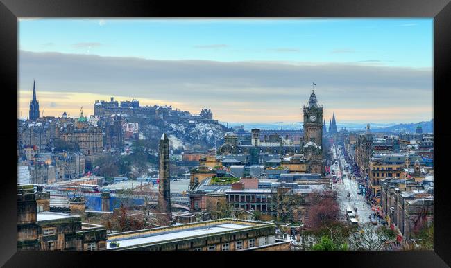 Panoramic View of Edinburgh from Calton  Framed Print by Miles Gray
