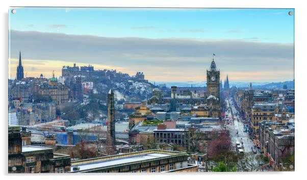 Panoramic View of Edinburgh from Calton  Acrylic by Miles Gray