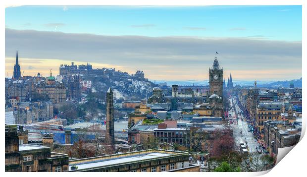 Panoramic View of Edinburgh from Calton  Print by Miles Gray